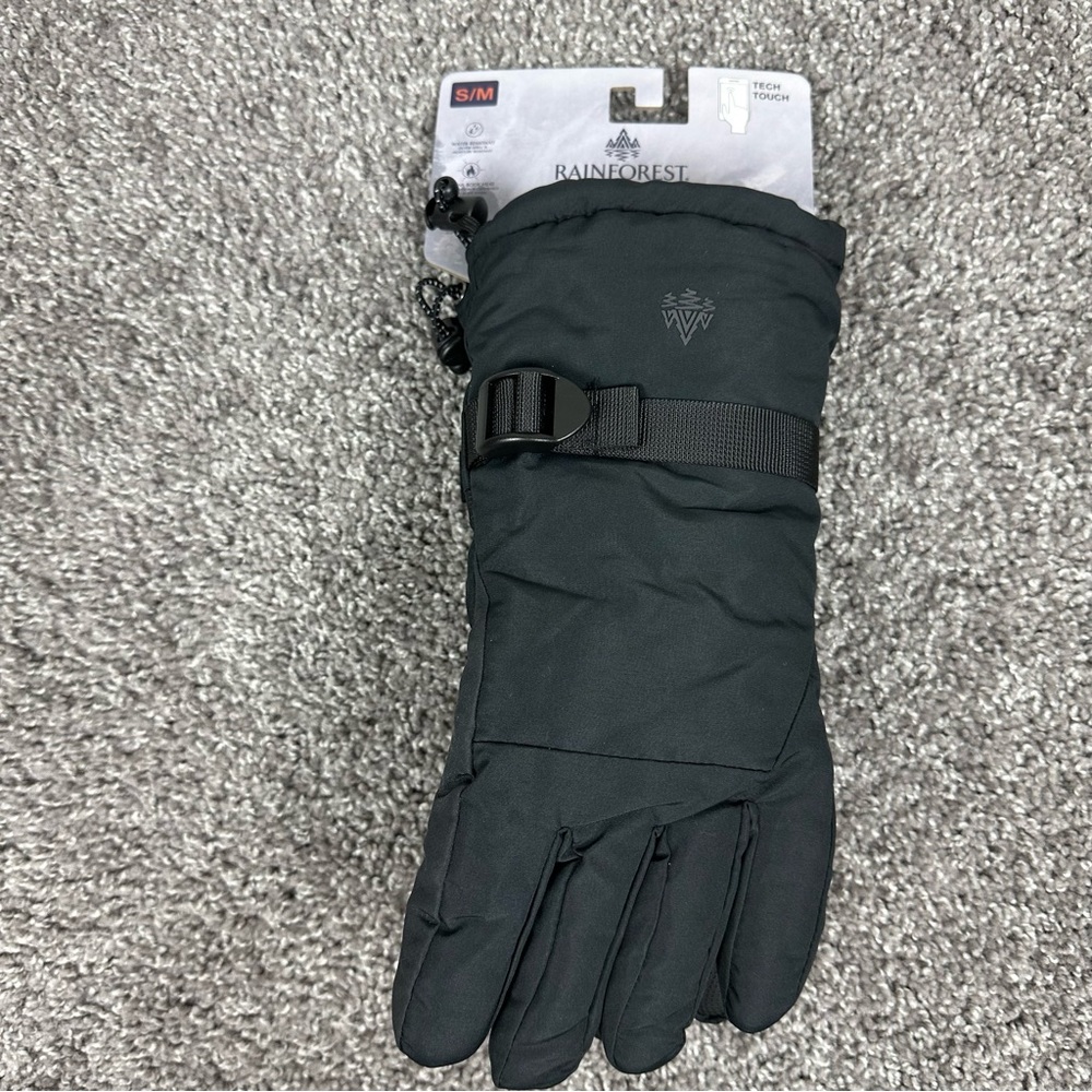 Rainforest Arctic Men Fleece Lined Winter Games Ski Gloves Tech Touch Black S/M